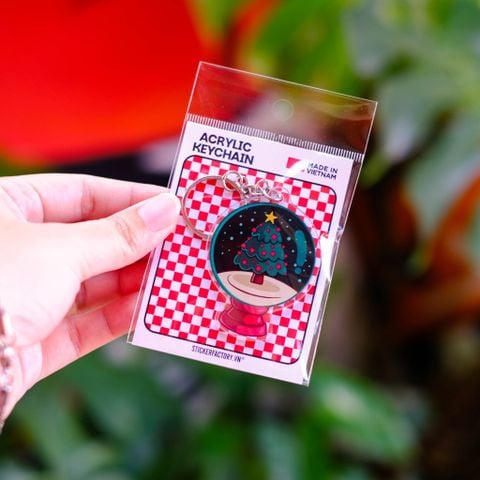  KC0035 Tree Globe Noel - Móc khóa Acrylic Keychain 