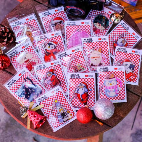  KC0047 Heart Santa Noel - Móc khóa Acrylic Keychain 
