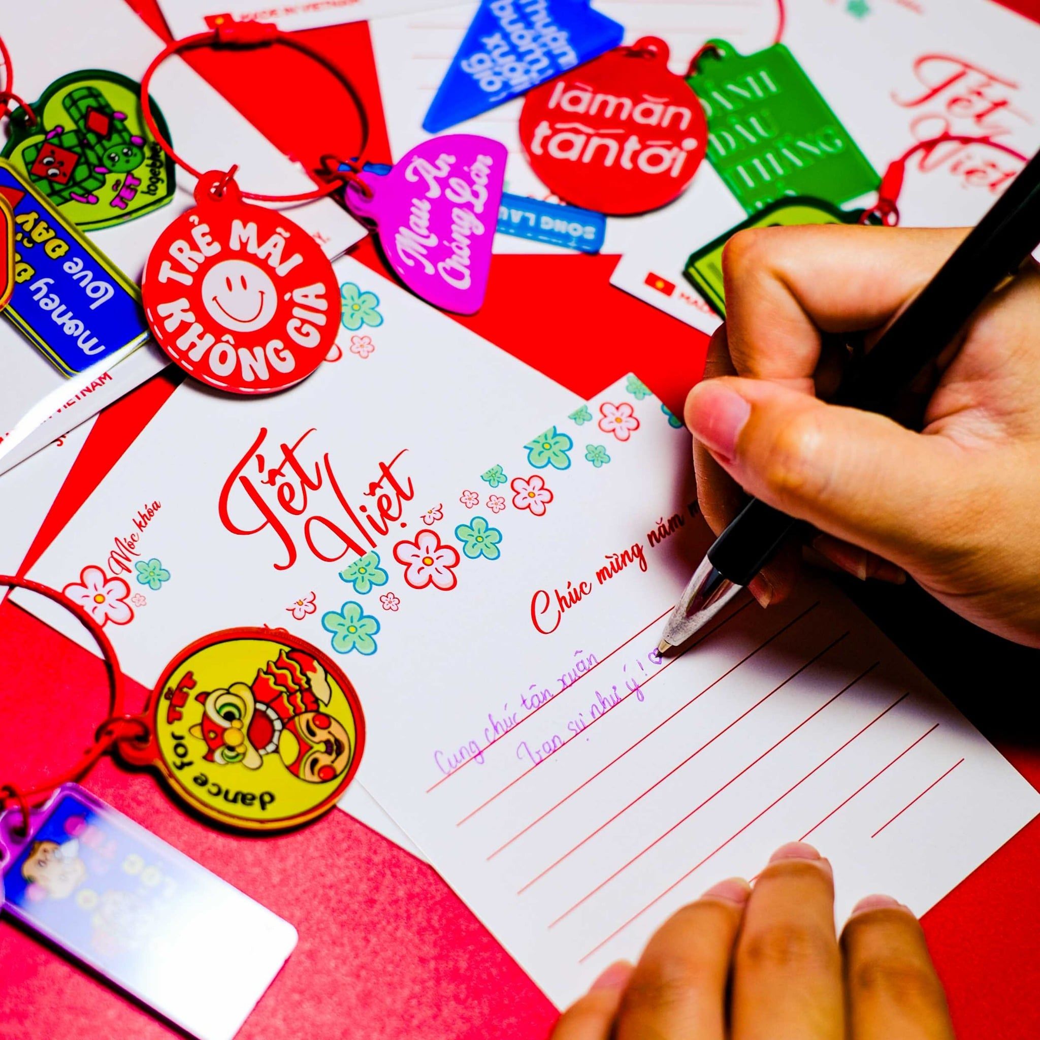 Tết Việt Bộ 3 charm móc khóa - Acrylic Keychain