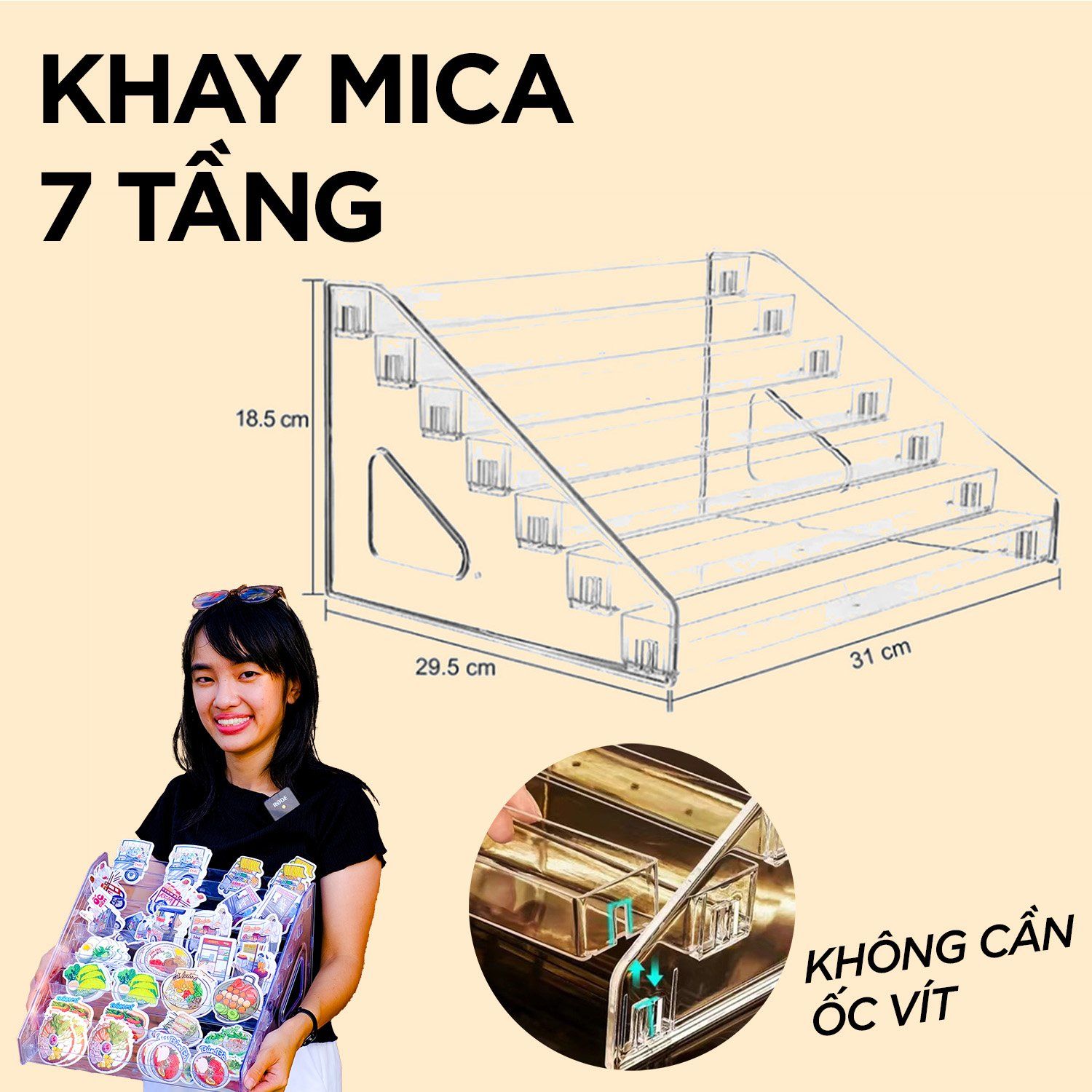 Khay mica 7 tầng