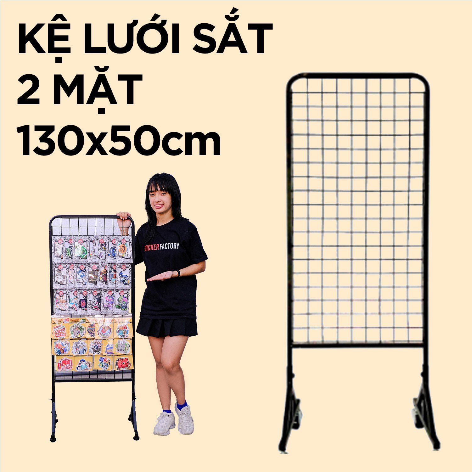 Kệ lưới sắt 2 mặt đế đứng