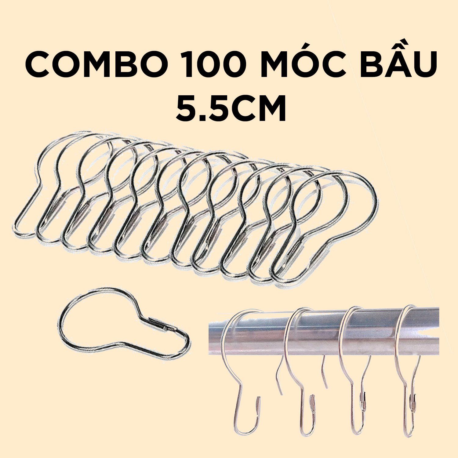 Combo 100 Móc bầu 5.5cm