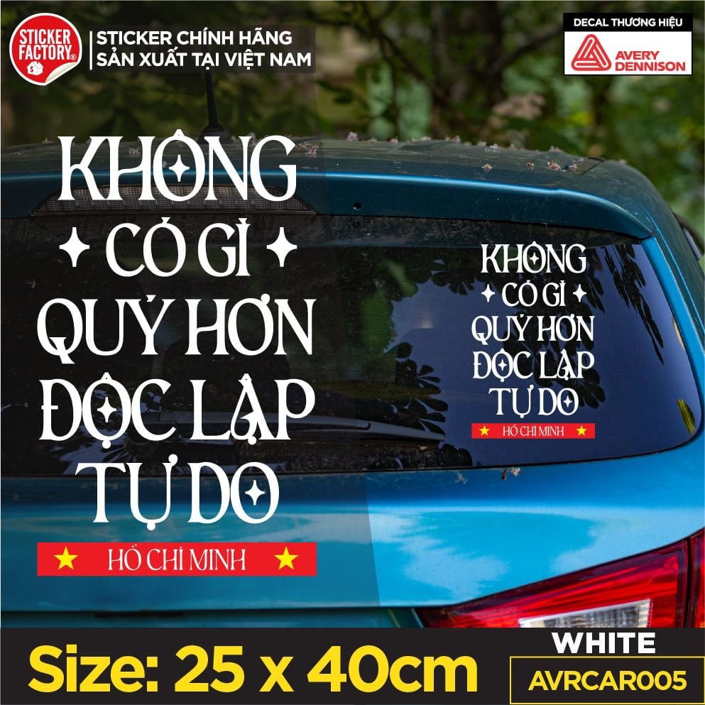 Car Transfer Sticker size 25x40cm dán xe hơi