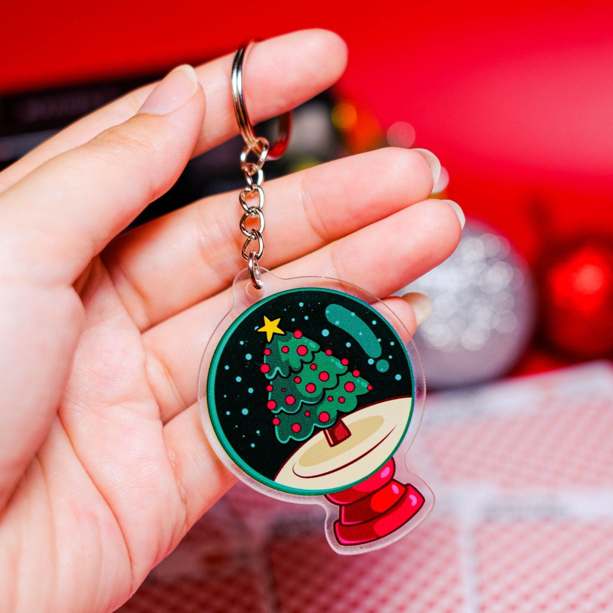 KC0035 Tree Globe Noel - Móc khóa Acrylic Keychain