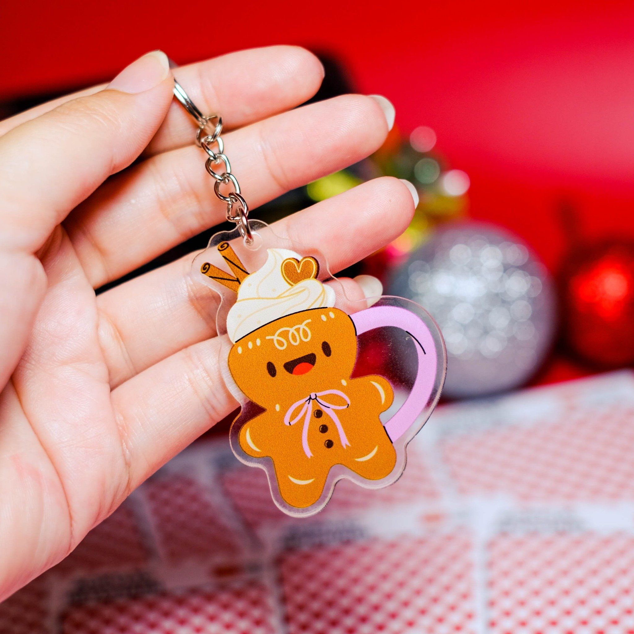 KC0038 Gingerbread Cup Noel - Móc khóa Acrylic Keychain
