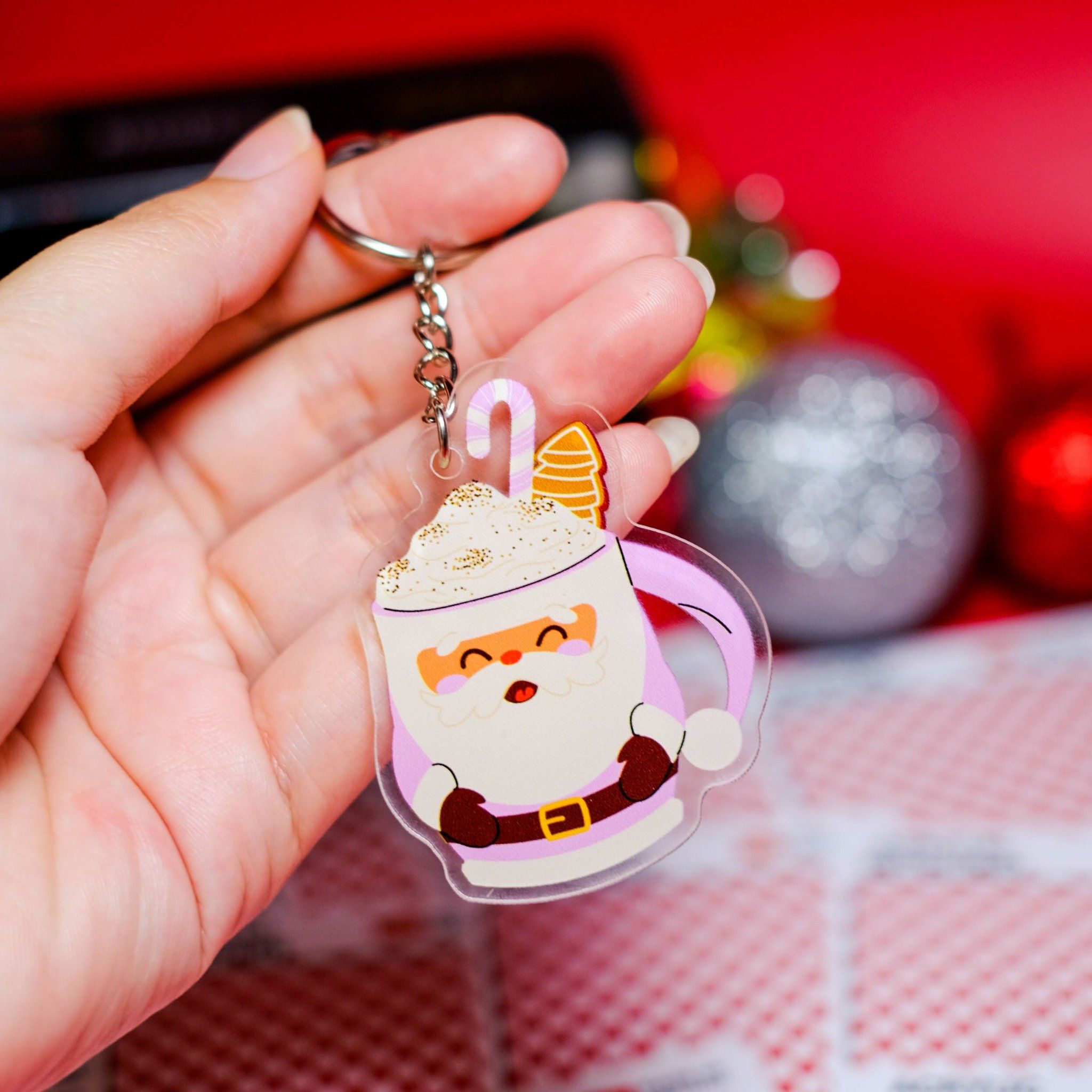 KC0039 Santa Cup Noel - Móc khóa Acrylic Keychain