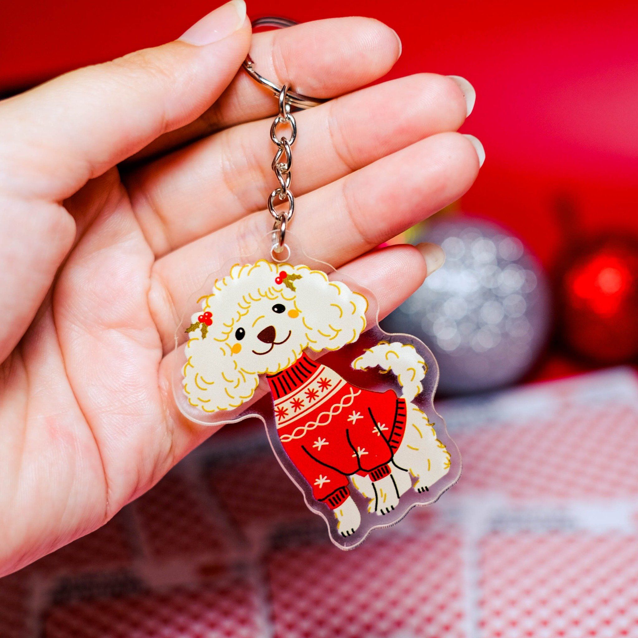 KC0045 Poodle Suit Noel - Móc khóa Acrylic Keychain