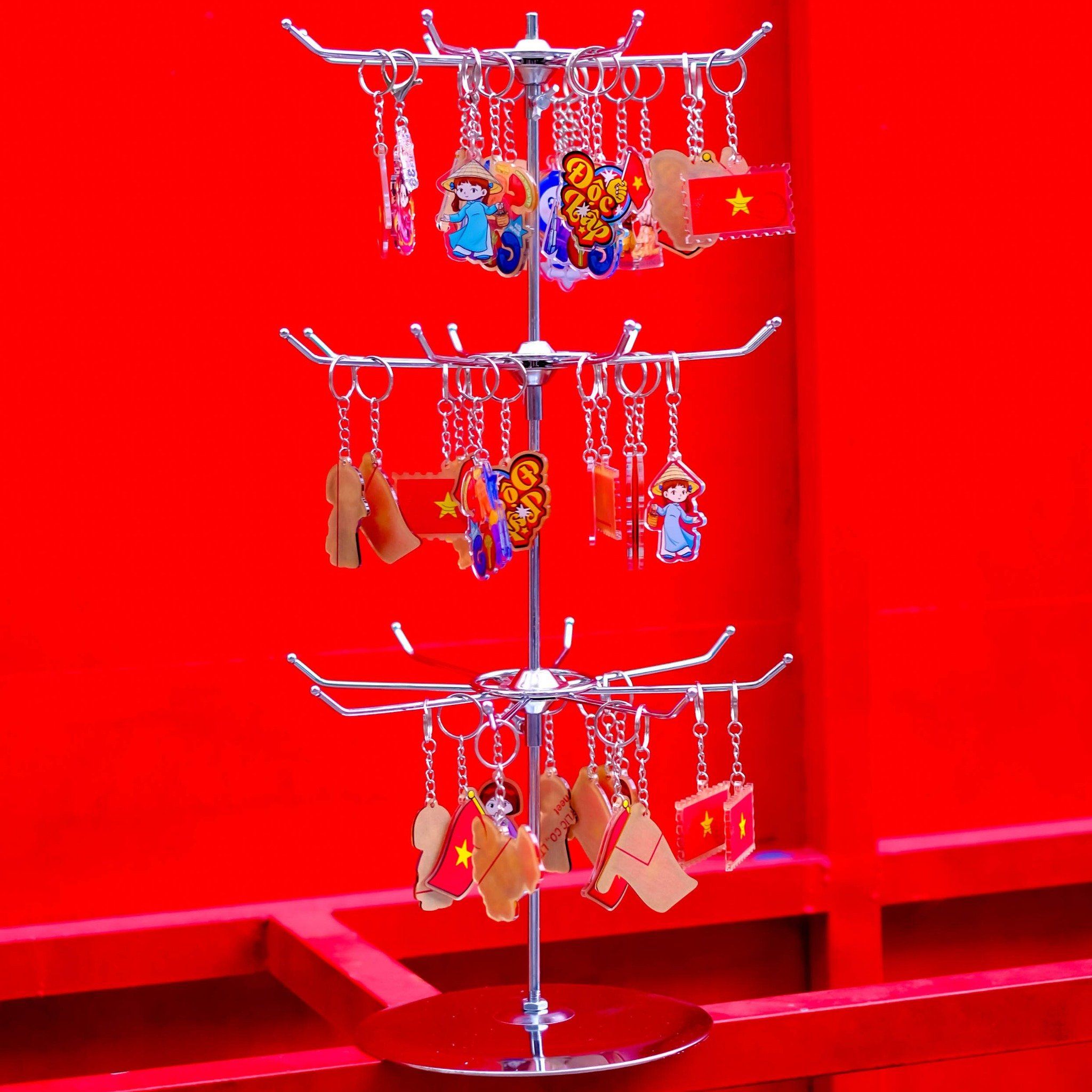 Kệ inox xoay 3 tầng để bàn