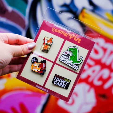  EPIN038 Fun Vibes - Set 4 Enamel Pin - Huy hiệu kim loại 