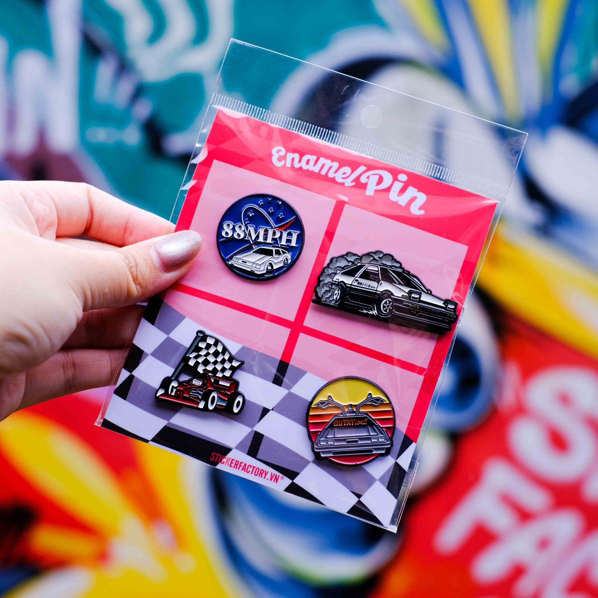 EPIN040 Racing Soul - Set 4 Enamel Pin - Huy hiệu kim loại