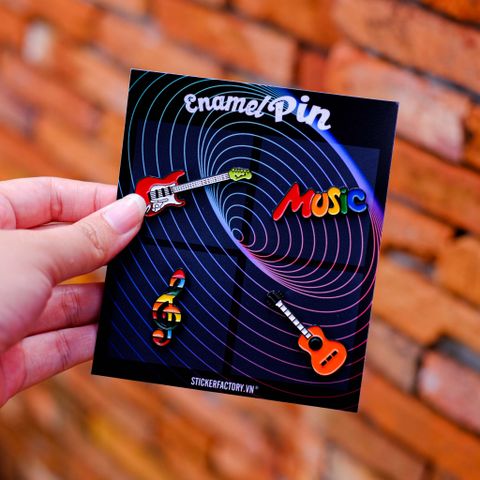  EPIN032 Music Lovers - Set 4 Enamel Pin - Huy hiệu kim loại 
