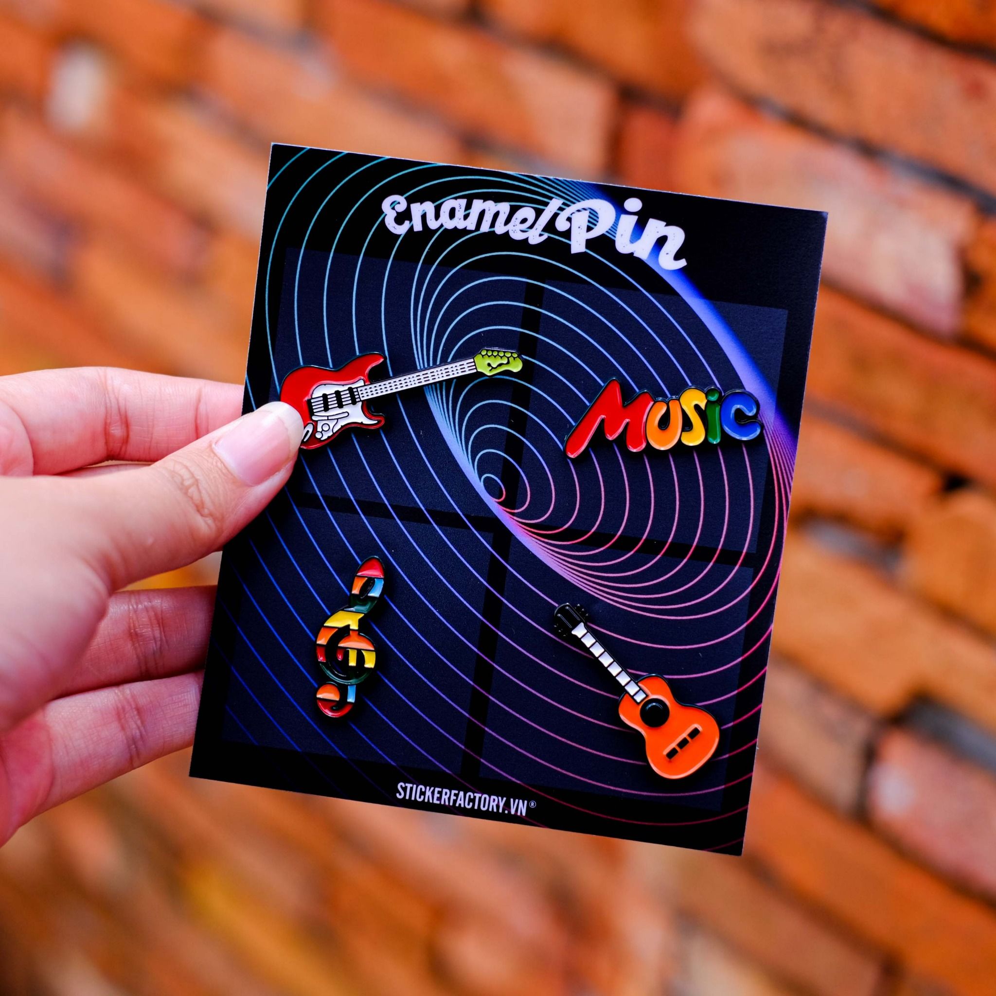 EPIN032 Music Lovers - Set 4 Enamel Pin - Huy hiệu kim loại