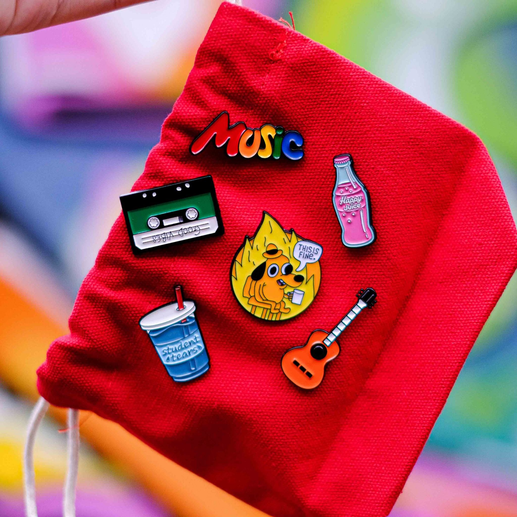 EPIN031 Meme Vibes - Set 4 Enamel Pin - Huy hiệu kim loại