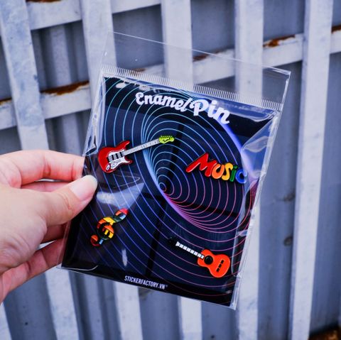  EPIN032 Music Lovers - Set 4 Enamel Pin - Huy hiệu kim loại 