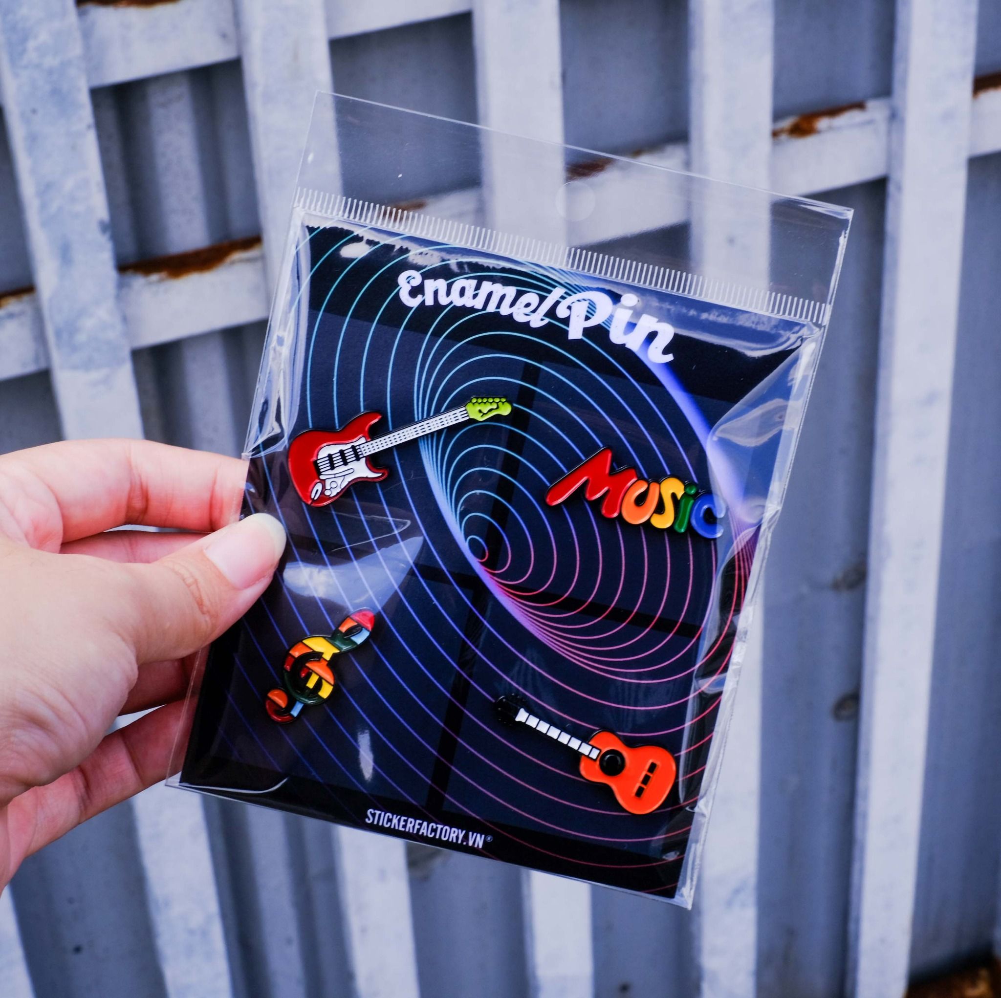 EPIN032 Music Lovers - Set 4 Enamel Pin - Huy hiệu kim loại