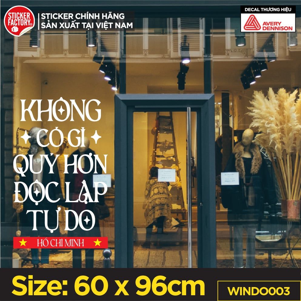 Window Transfer Sticker size 60x96cm dán cửa kính