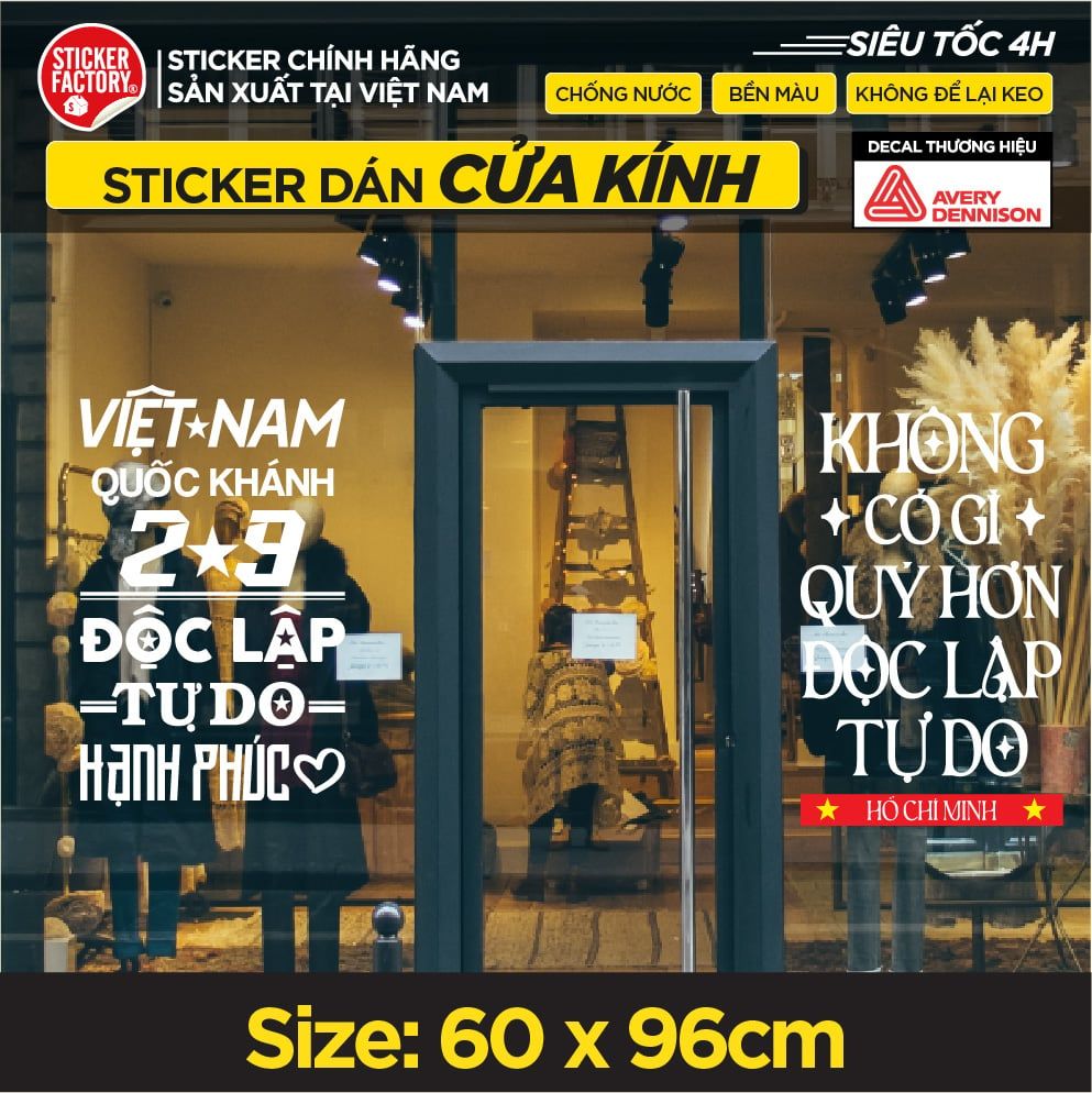 Window Transfer Sticker size 60x96cm dán cửa kính