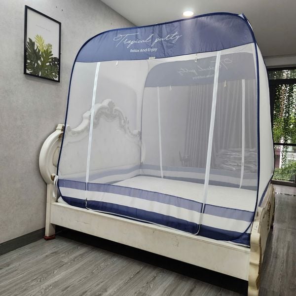 Mùng Chụp Đỉnh Vuông Cao Cấp Mộc Miên - 3 Cửa