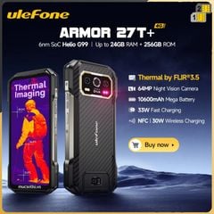 Ulefone Armor 27T+ Camera 50/64NV/Nhiệt FLIR3.5 siêu bền pin10600mAh Ram24GB Rom256GB Android15