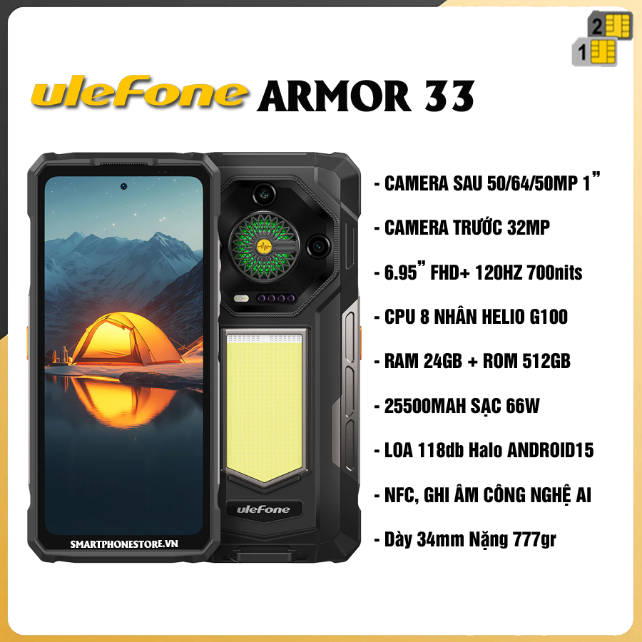 Ulefone Armor 33 - Chính hãng nguyên Seal GIÁ TỐT + Khuyến mãi Hấp Dẫn - 09175.09195