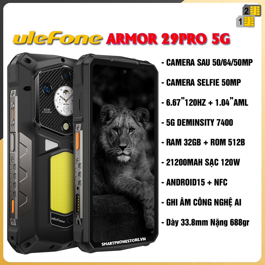 Ulefone Armor 29Pro 5G - Chính hãng nguyên Seal Giá Tốt + Khuyến mãi Hấp Dẫn - 09175.09195