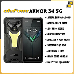 Ulefone Armor 34 5G - Chính hãng nguyên Seal Giá Tốt + KM Hấp Dẫn - 09175.09195