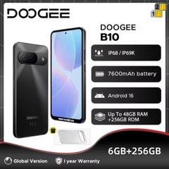 Doogee B10 - IP68/69K Pin7600mAh Ram48GB Rom256GB Cam64/2MP Selfie16MP Android16 AI