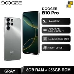 Doogee B10 Pro - IP68/69K Pin7600mAh Ram64GB Rom256GB Cam64/8MP Selfie16MP Android16 AI