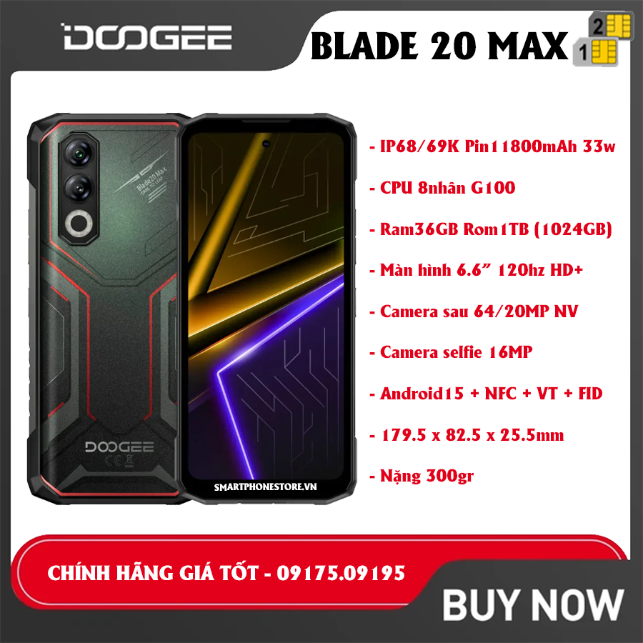 Doogee Blade 20 Max - Chính hãng nguyên Seal Giá Tốt + Khuyến mãi Hấp Dẫn - 09175.09195