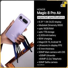 Honor Magic 8Pro Air 5G - Chính hãng nguyên Seal GIÁ TỐT + Khuyến mãi hấp dẫn