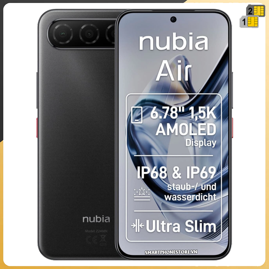 ZTE Nubia Air 5G - Mỏng 5.9mm 172gr IP68/69K NFC 6.78