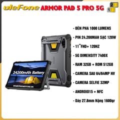 Máy tính bảng Ulefone Armor Pad 5 Pro 5G - Chính hãng nguyên seal Giá Tốt + Khuyến mãi hấp dẫn - 09175.09195