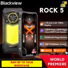 Blackview ROCK 5 - Loa To IP68/69K Pin 20000mAh Ram36GB Rom256GB Camera108/20NV Selfie50MP Android16