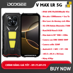 Doogee Vmax LR 5G - Chính hãng nguyên Seal Giá Tốt + Đủ đồ chơi Khuyến mãi Hấp Dẫn - 09175.09195