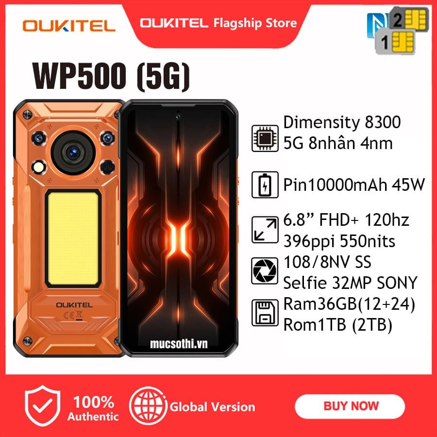 Oukitel WP500 (5G) - IP68/69K Pin10000mAh 6.8
