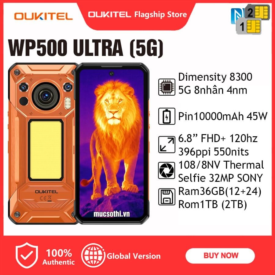 Oukitel WP500 Ultra (5G) - IP68/69K Pin10000mAh 6.8