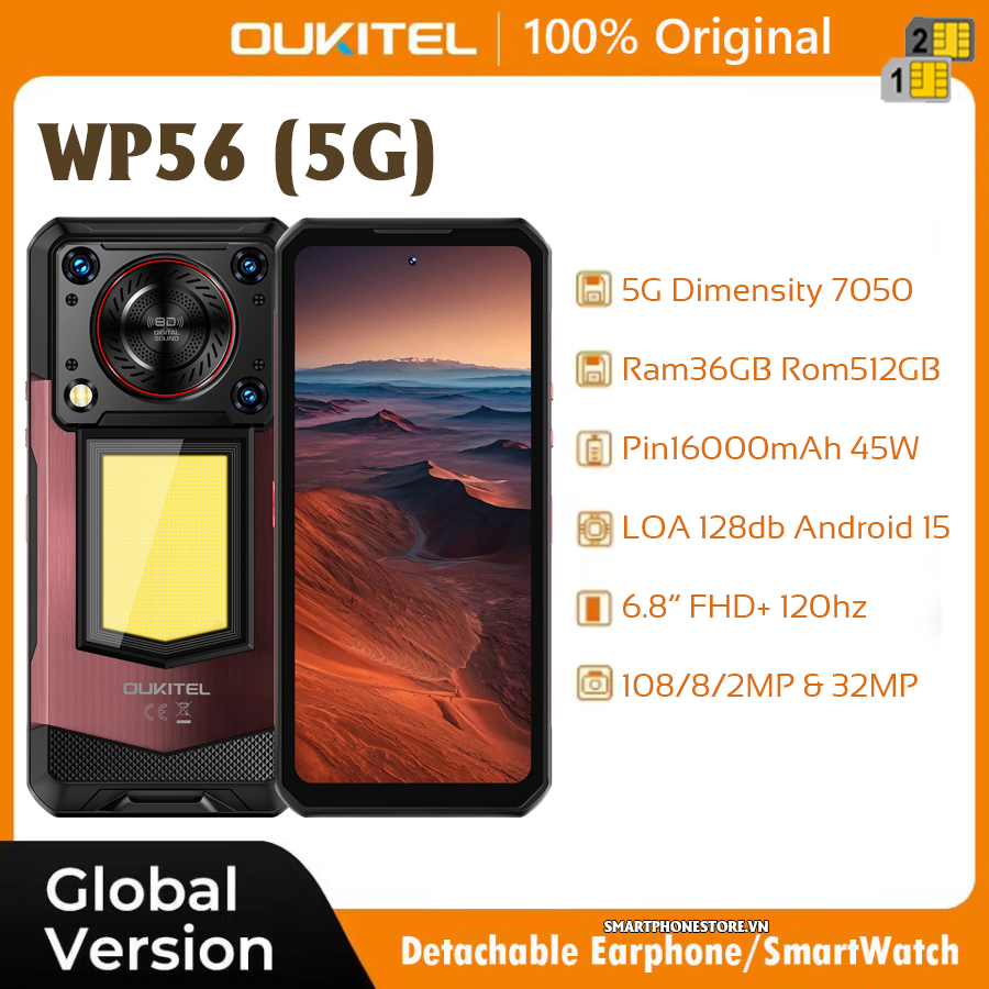 Oukitel WP56 5G - Chính hãng nguyên Seal GIÁ TỐT khuyến mãi HẤP DẪN - 09175.09195