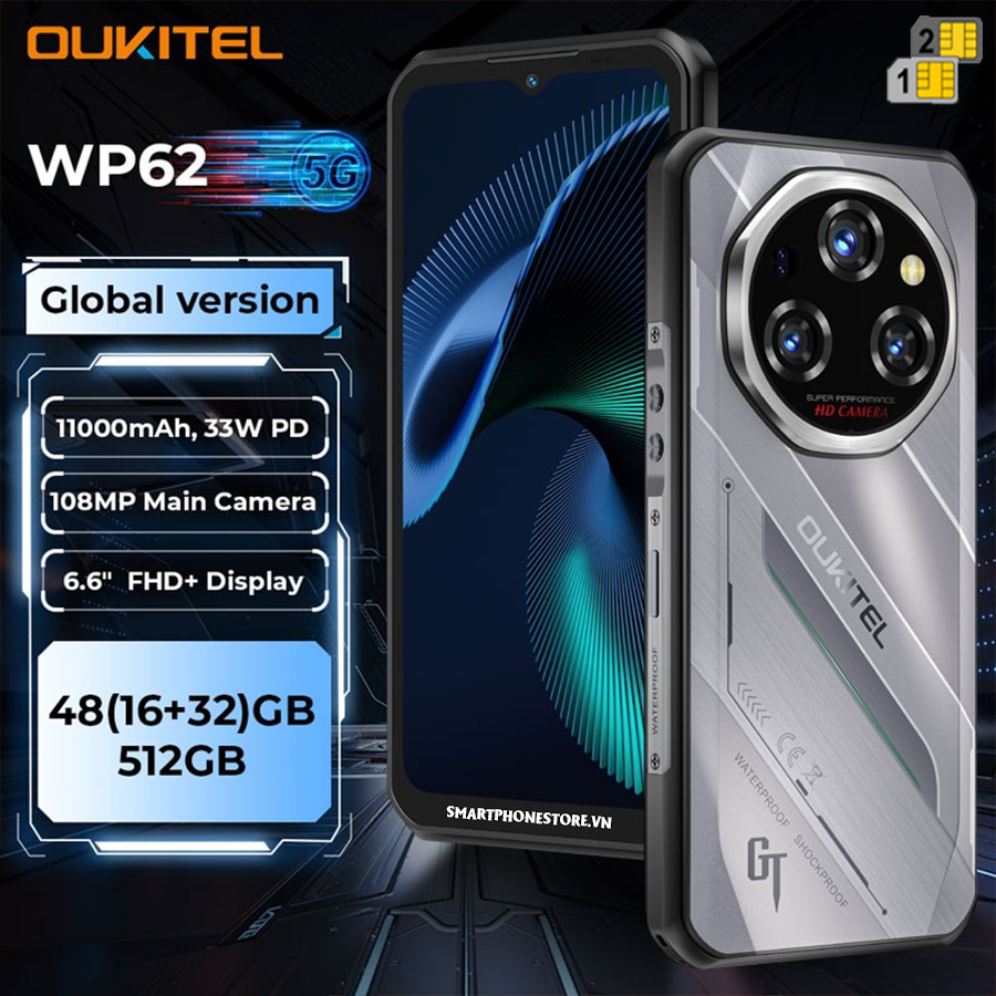 Oukitel WP62 5G - Chính hãng nguyên Seal GIÁ TỐT Khuyến mãi Hấp Dẫn - 09175.09195