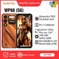 Oukitel WP66 - 2Sim5G có màn hình phụ sau siêu bền pin 11000mAh Camera 108/32MP Ram36GB Rom512GB Android16