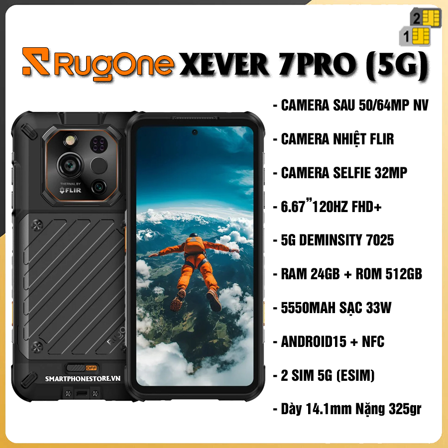 RugOne Xever 7Pro 5G - Chính hãng nguyên Seal Giá Tốt + Khuyến mãi Hấp Dẫn - 09175.09195