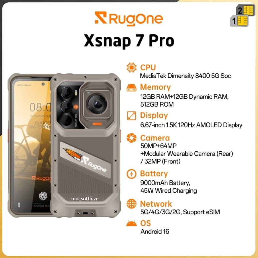 Rugone Xsnap 7Pro 5G - Actioncamphone 6.67