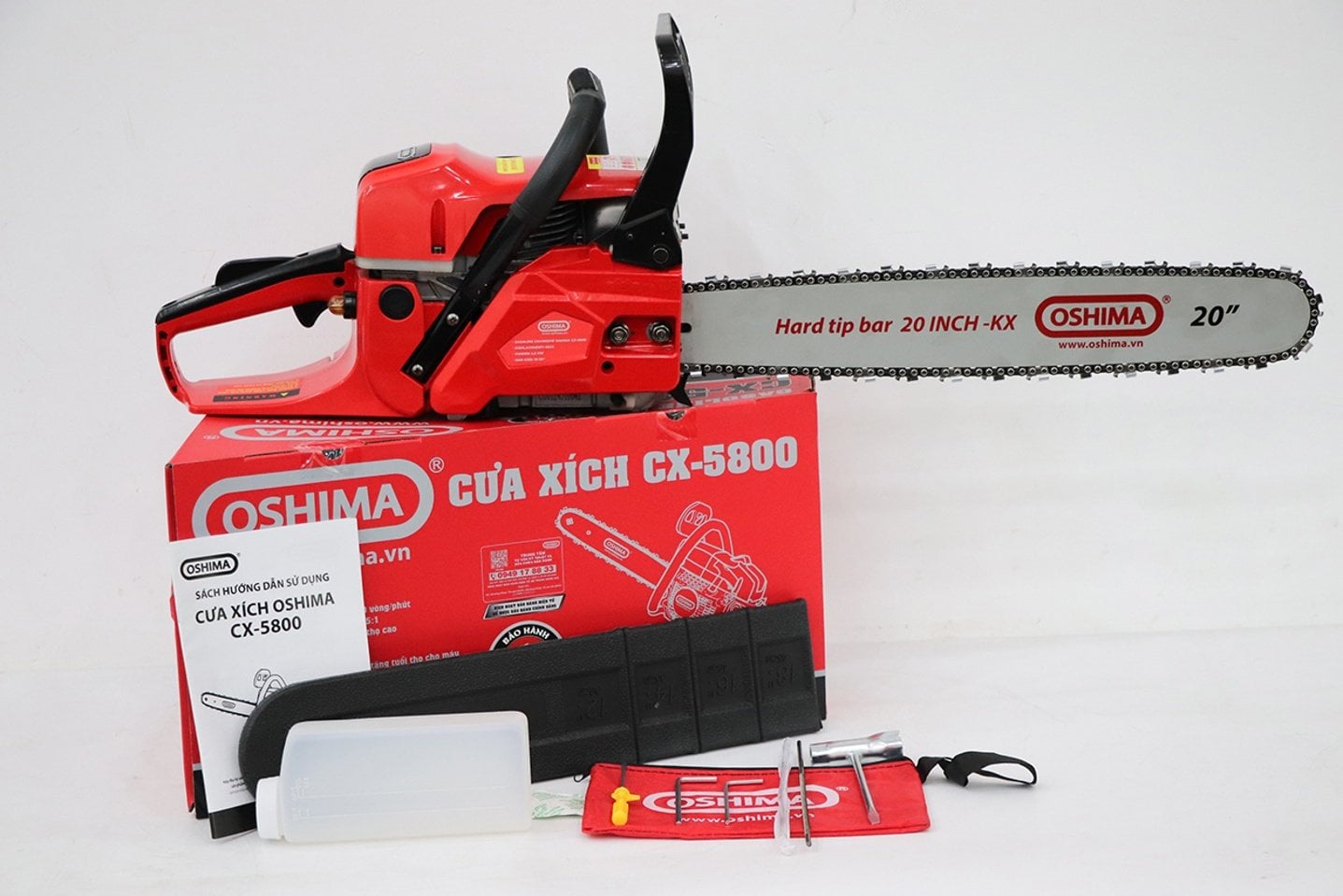 Cưa xích Oshima CX 5800 2.5kW 5 Tấc Đỏ-đen