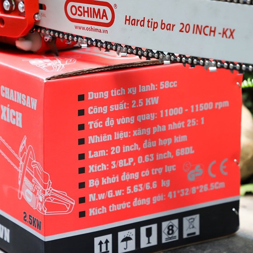 Cưa Oshima OS688 LT 58cc Đỏ-đen 2 thì