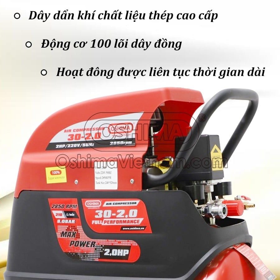 MÁY NÉN KHÍ CÓ DẦU OSHIMA 2HP 30L