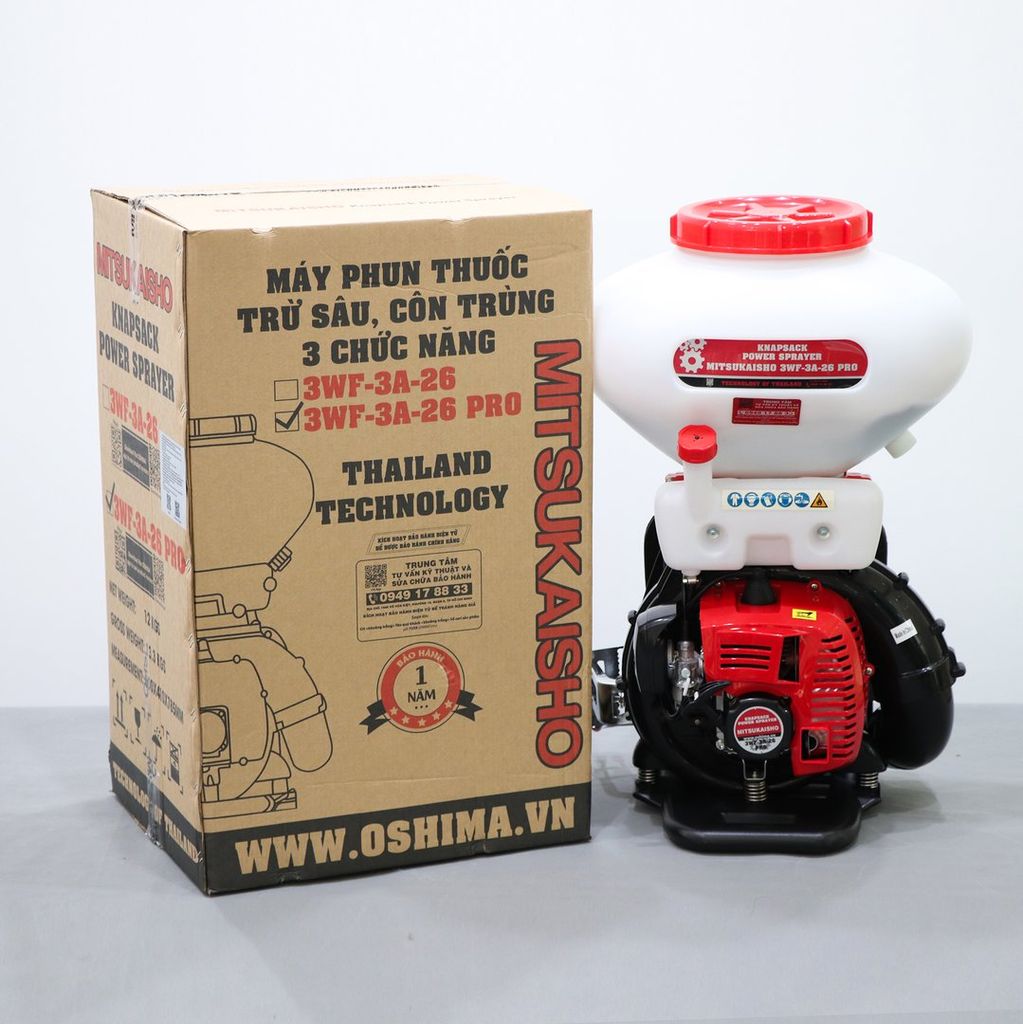 Máy phun thuốc trừ sâu côn trùng động cơ MITSUKAISHO 3WF-3A-26 Pro 41.5cc /2.13kW Đỏ 2 thì (3 chức năng)