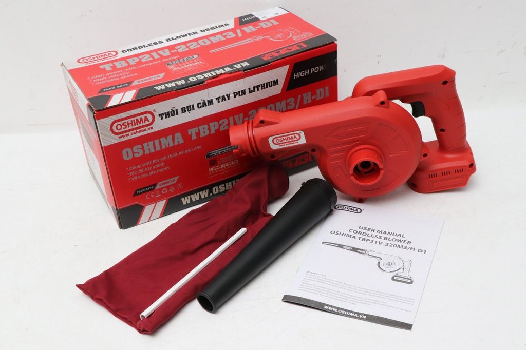 Máy thổi bụi cầm tay pin lithium Oshima TBP 21V-220M3/H D1