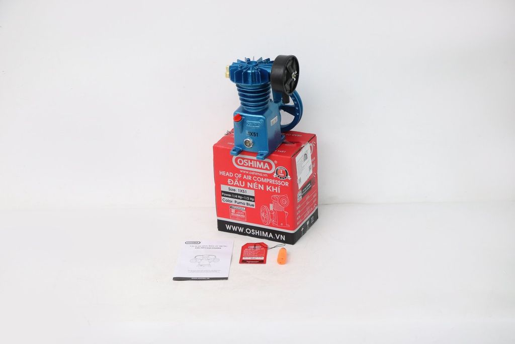 Đầu của máy nén khí OSHIMA 1x51 1/4HP~1/2HP Xanh đậm, Đầu nén khí OSHIMA 51x1