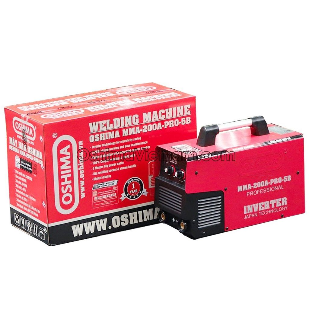 Máy hàn OSHIMA MMA-200A-PRO-5B 8.5KVA Đỏ