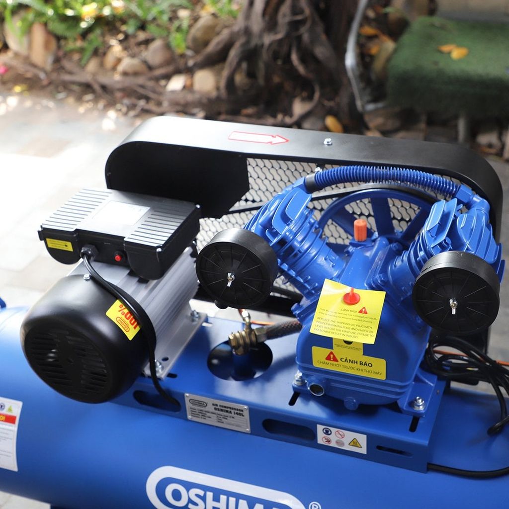 Máy nén khí OSHIMA 140L 3.0HP Xanh Điện 1 pha (có dầu, nhanh, dây đồng)