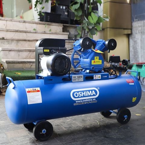 Máy nén khí OSHIMA 80L 1.5HP Xanh Điện 1 pha (có dầu, nhanh, dây đồng)